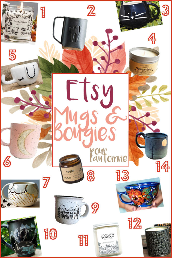 Etsy mugs bougies