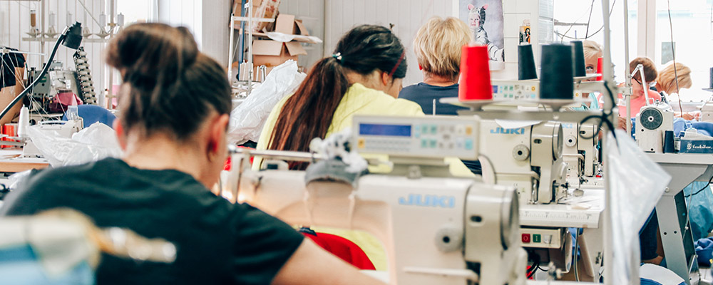 Visite d un atelier  de confection textile  en Pologne 